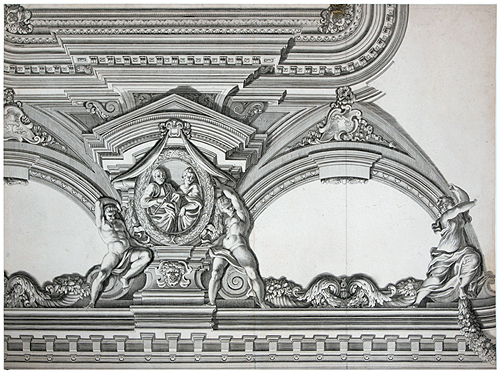 Интерьер Дворца (гравюра, середина XVIII века, Франция) Гравюра, Бумага Размер: 37,8 х 50,6 см 1753 г инфо 2810j.